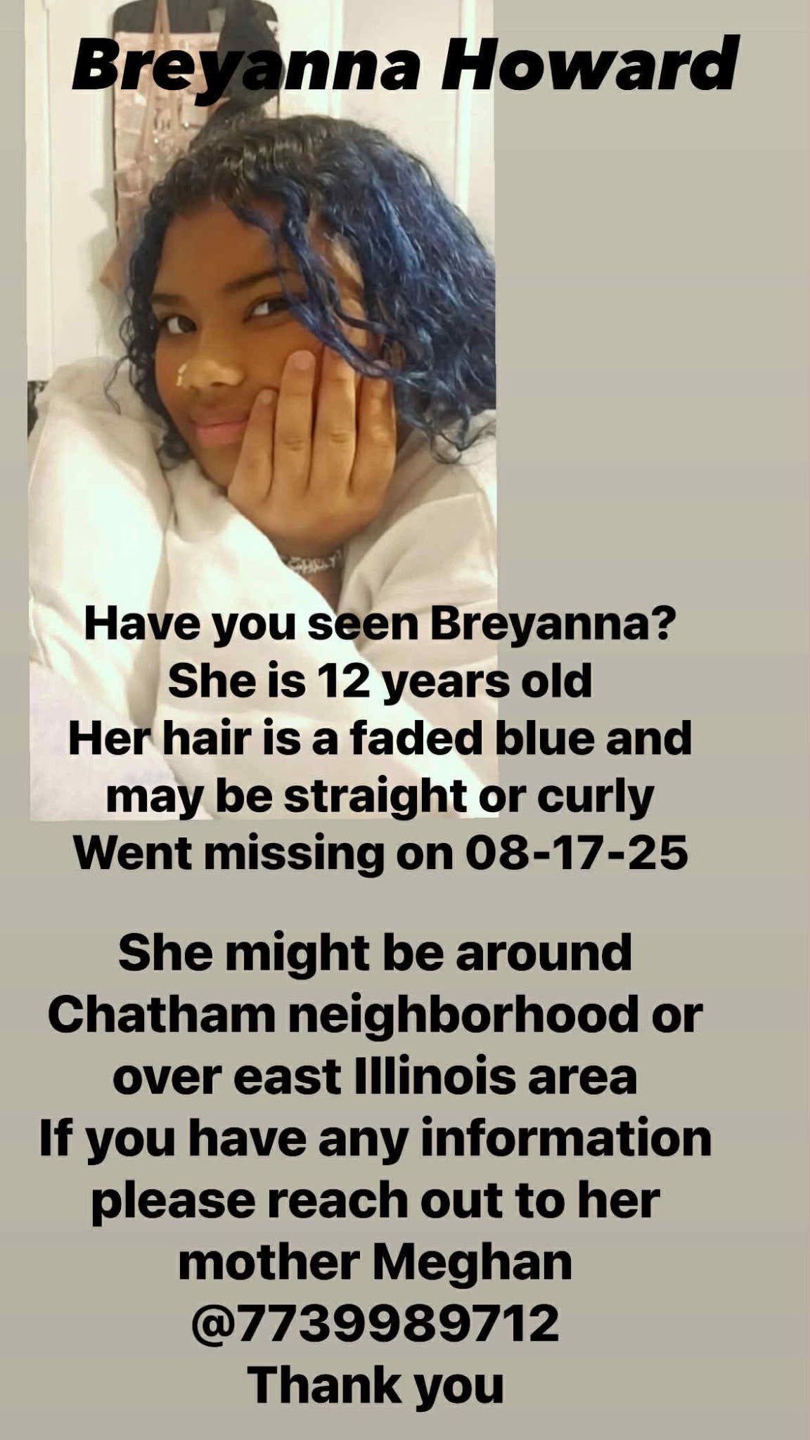 Breanna Bass Missing: 12-Year-Old Girl Found Safe After Community-Wide Search – Chicago, IL
